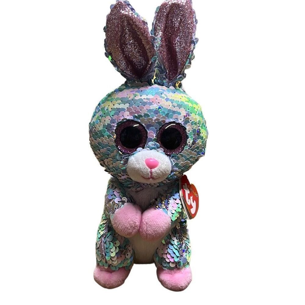 Ty Inc. Toys Multicolor Flippables Reversible Sparkling Sequin Bunny Size 9”